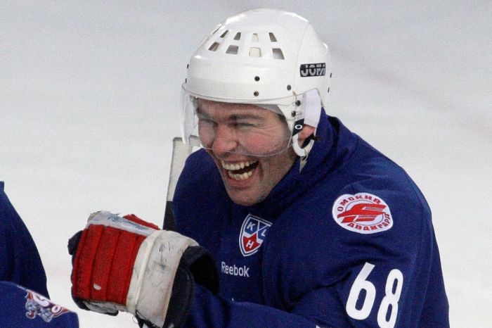 Jaromír Jágr v utkání hvězd ruské KHL.