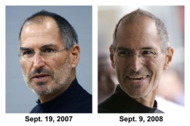Steve Jobs za rok v&yacute;razně pohubl (sn&iacute;mky ze z&aacute;ř&iacute; 2007 a 2008).