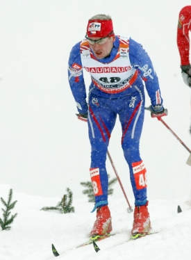 Luk&aacute;&scaron; Bauer při z&aacute;vodu na 15 kilometrů klasicky na mistrovstv&iacute; světa.