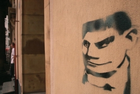 Franz Kafka graffiti.
