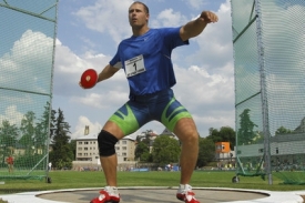 Gerd Kanter při hodu na Daňkově memoriálu
