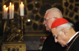 Václav Klaus a Miloslav Vlk, uctění památky svatého Václava.