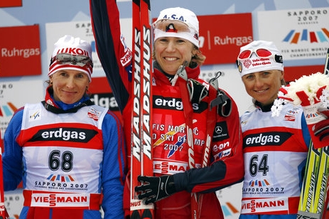 Kateřina Neumannová na stupních vítězů Kateřina Neumannová na stupních vítězů