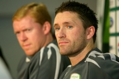 Robbie Keane (vpravo) a trenér Stephen Staunton