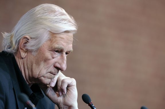 Karel Brückner na tiskové konferenci v Seefeldu.