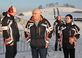 Renata Abtová v areálu ve Vesci při návštěvě prezidenta Václava Klause