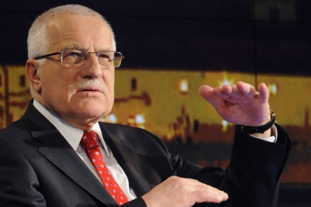 Prezident v pořadu v TV Nova Rok s Václavem Klausem.