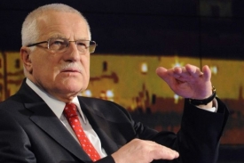 Prezident v pořadu v TV Nova Rok s Václavem Klausem.