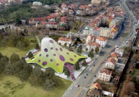 Model návrhu Národní knihovny od architekta Kaplického