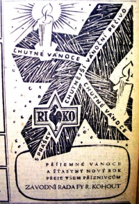 Vánoce 1948. Chutné Vánoce s firmou Kohout.