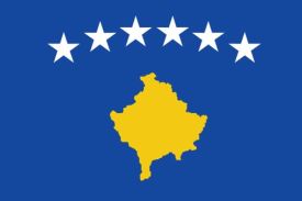 Vlajka nezávislého Kosova.