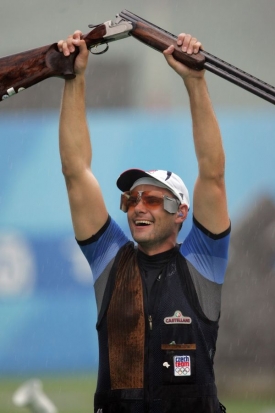 Střelec David Kostelecký. Držitel zlaté olympijské medaile.