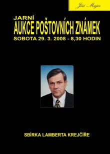 Pozvánka na dražbu sbírky známek Lamberta Krejčíře.