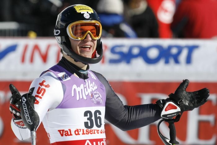 Kryštof Krýzl v cíli prvního kola slalomu na MS ve Val d'Isere. Kryštof Krýzl v cíli prvního kola slalomu na MS ve Val d'Isere.