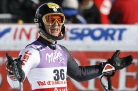 Kry&scaron;tof Kr&yacute;zl v c&iacute;li prvn&iacute;ho kola slalomu na MS ve Val d'Isere.