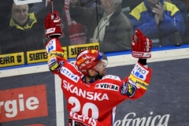 Radost prvního střelce Slavie Jakuba Klepiše.