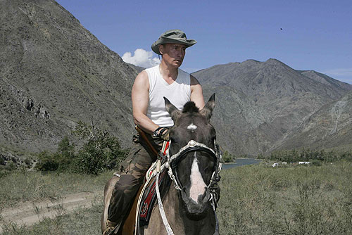 Na koni v Tuvě, srpen 2007.