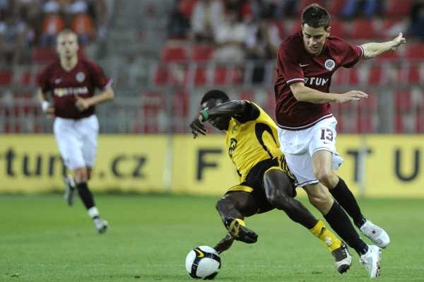 Sparťanský záložník Ondřej Kušnír v utkání proti Sheriffu Tiraspol.