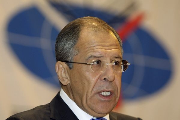 Lavrov před moskevskými vysokoškoláky 1. září 2008.
