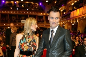 Leoš Mareš a Monika Poslušná na předávání Českých lvů.