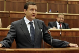 Ministr Harabin poslouchá vystoupení poslance Lipšice.
