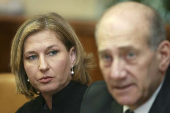 Šéfjka diplomacie Livniová a premiér Olmert.