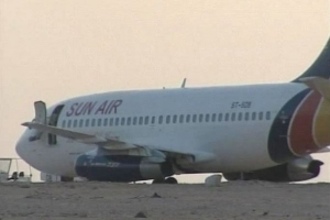 Unesené letadlo společnosti Sun Air.