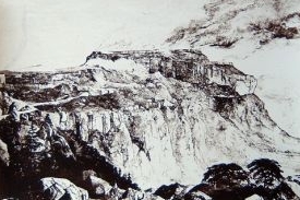 Hořící císařská pevnost Magdala, 1868