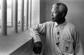 Nelson Mandela ve vězení na ostrově Robben Island.