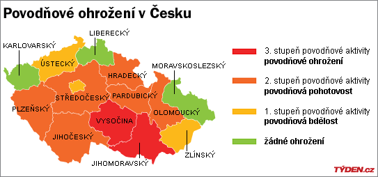 Mapa povodňového ohrožení.