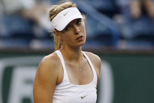 Maria Šarapovová během finále v Indian Wells.