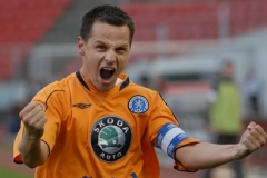 Marek Matějovský oslavuje výhru Boleslavi