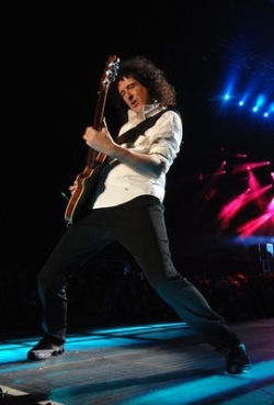 Kytarista Brian May počátkem tohoto týdne v Budapešti.