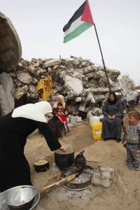 Palestinci v t&aacute;boře Džebal&iacute;ja. I jich se izraelsk&eacute; volby dotknou.