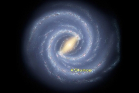 Kolem středu galaxie ob&iacute;h&aacute; Slunečn&iacute; soustava rychlost&iacute; 960 tis&iacute;c km/h.