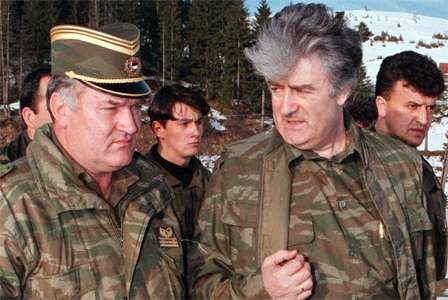 Ratko Mladič a Radovan Karadžič.