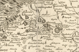 Most (Brix) na Müllerově mapě Čech z let 1712-1713.