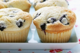 Borůvkový muffin.