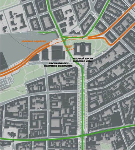 Po zelené mají mají v budoucnu jezdit tramvaje.