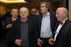Tvůrci filmu Muzika. Zleva Juraj Nvota, Ondrej &Scaron;ulaj a Mari&aacute;n Urban.