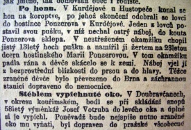 Myslivci a osudná nepozornost z léta roku 1908.