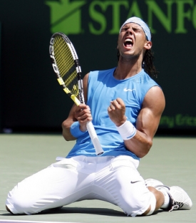 Rafael Nadal měl z v&yacute;hry obrovskou radost.
