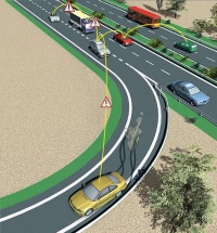 Na nebezpečí na vozovce upozorní auto před vámi.