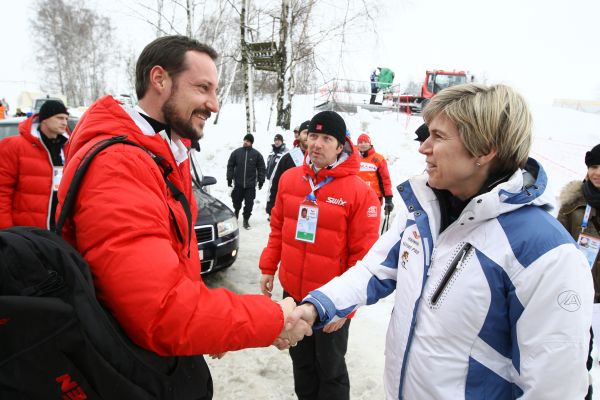 Kateřina Neumannová s princem Haakonem Magnusem.
