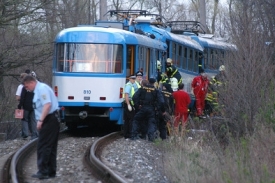 Srážka dvou tramvají v Ostravě.