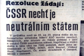 Lid žádá neutralitu země.