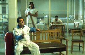 Jack Nicholson jako Randle Patrick McMurphy ve Formanově filmu.