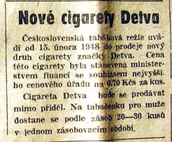 Novinov&aacute; zpr&aacute;va o nov&yacute;ch cigaret&aacute;ch.