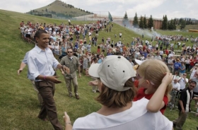 Obama na pikniku v Butě (Montana).