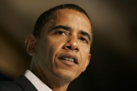 Barack Obama během volební kampaně v červnu 2007